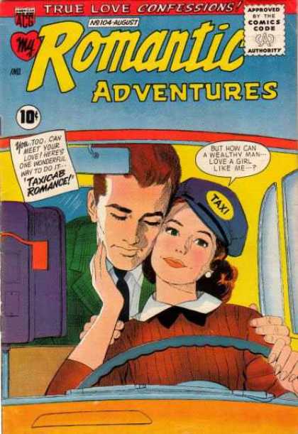 My Romantic Adventures 104 - Love - Taxi - Romance - Car - Rearview Mirror