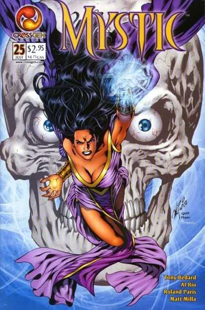 Mystic 25 - Skull - Blue Eyes - Blue Glare - Purple Dress - Gold Circle In Hand - Al Rio, Matt Ryan