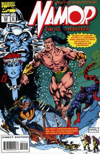 Namor 52 - Marvel Comics - Direct Edition - 150 Us - Approved By The Comics Code Authority - To Unfold The Mystery
