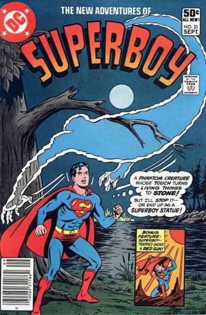 New Adventures of Superboy 21 - Phantom - Statue - Night - Stone - Red Sun