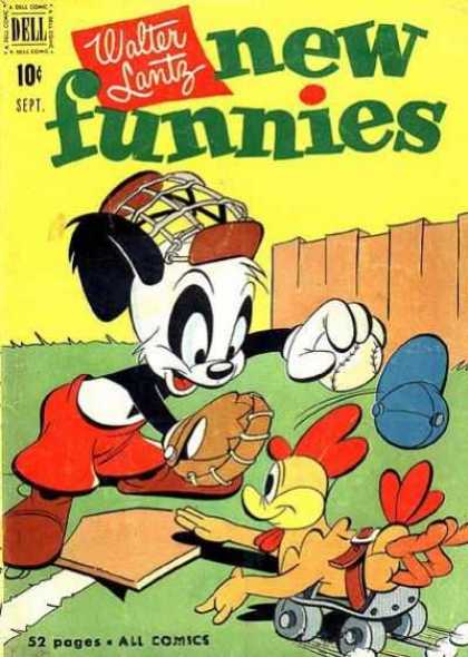 New Funnies 175 - Walter Lantz - Baseball - Blue Hat - Home Plate - Roller Skate