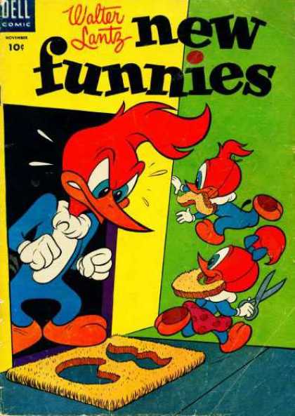 New Funnies 213 - Walter Lantz - Woddie Woodpecker - Beard - Mustache - Door Mat