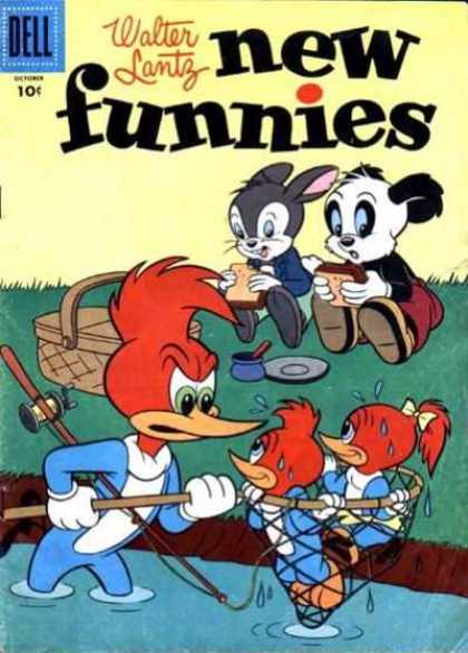 New Funnies 224 - Dell - Walter Lantz - Woody Woodpaker - Grass - Panda