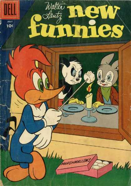 New Funnies 233 - Dell - Walter Lantz - Woody Woodpaker - Panda - Rabbit