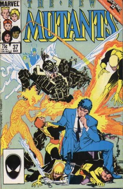 New Mutants 37 - Marvel - Secret Wars - Superheroes - Fighting - Mutants - Bill Sienkiewicz, Rick Leonardi