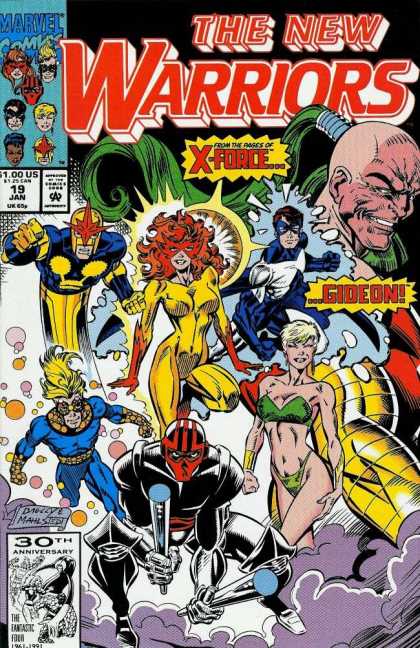 New Warriors 19 - Marvel - X-force - Gideon - 30th Anniversary - Fantastic Four - Mark Bagley