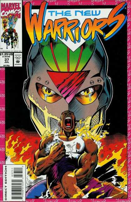 New Warriors 37 - Tear - Fire - Marvel Comics - White Tank Top - Blue Jeans