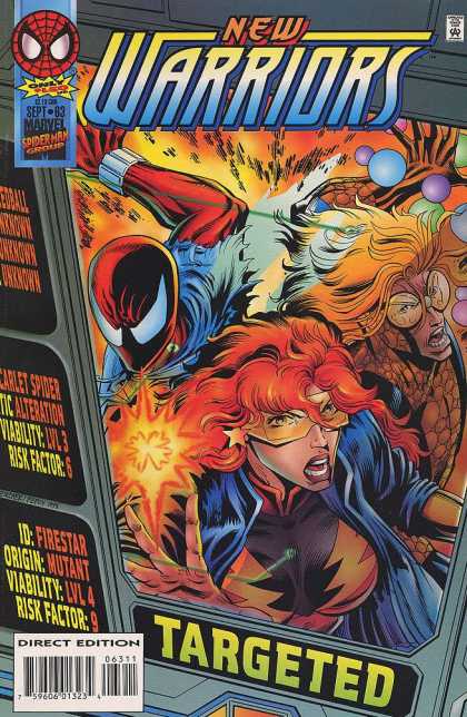 New Warriors 63 - New Warriors - Marvel Spiderman Group - Firestar - Scarlet Spider - Targeted