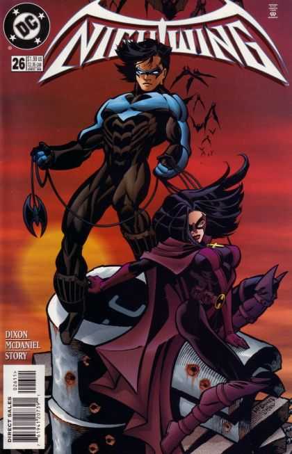 Nightwing 26 - Man - Girl - Bats - Red - Sun