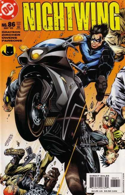 Nightwing 86 - Motorcycle - Mask - Superhero - Gun - Bad Guys