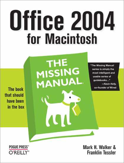 O'Reilly Books - Office 2004 for Macintosh: The Missing Manual