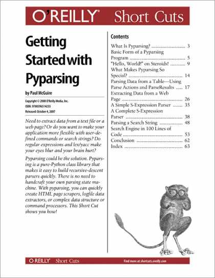 O'Reilly Books - Getting Started with Pyparsing