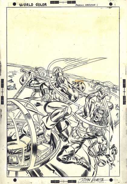 Original Cover Art - Amazing Adventures #25 Cover (1974) - John Komita - Black - White - Drawing - World Color
