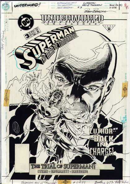 Original Cover Art - Superman: Man Of Tomorrow #3 Cover (1995) - Dc - Underworld - Superman - The Man Of The Tomorrow - Luthorback In Charge