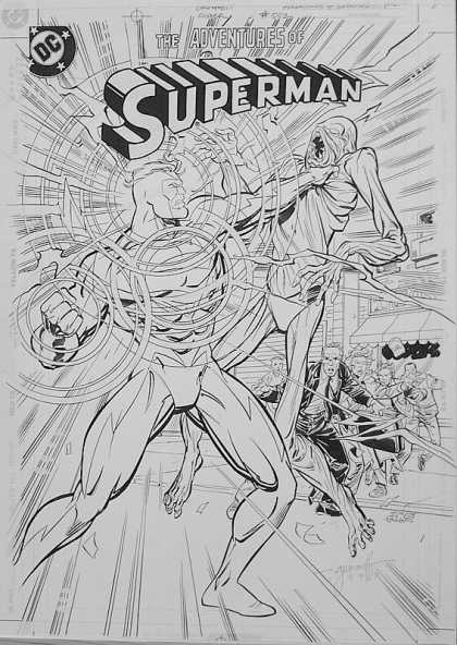 Original Cover Art - Adventures Of Superman - Superman - Adventures - Superhero - Monster - Man