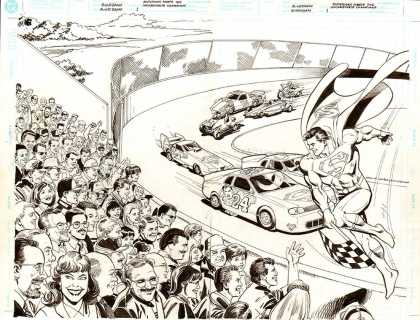 Original Cover Art - Superman Meets The Motorsports Champions #1 Wraparound cover