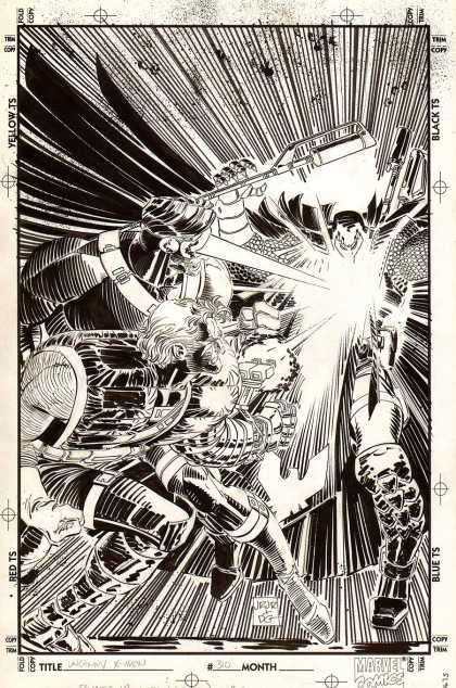 Original Cover Art - Uncanny X-Men #310 Unpublishedcover (1994) - Marvel Comics - Laser - Gun - Helmet - Boots