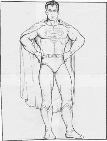 Original Cover Art - Superman Poster Art 20 by 27 inches!!! - Drawing - Superhero - Superman - Sketch - Outline