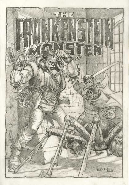 Original Cover Art - Frankenstein #6 Cover Recreation (2002). - Frankenstein - Monster - The Frankenstein Monster - Sword - Shackles