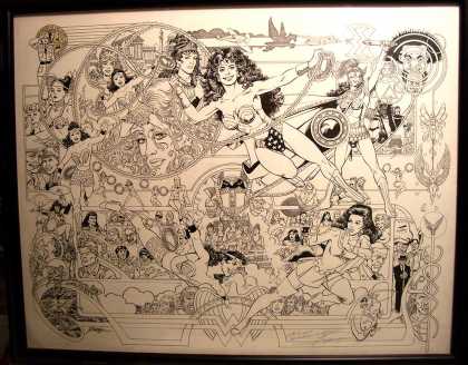 Original Cover Art - 50 YEARS OF WONDERWOMAN POSTER ART! (1991) HUGE!