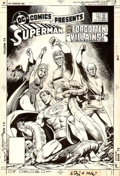 Original Cover Art - DC Comics Presents #78 Cover (1983) - Dc Comics - Superman - Forgotten Villains - Gloves - Capes
