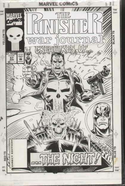 Original Cover Art - Punisher War Journal - The Punisher - War Journal - Creatures Of The Night - Skull - Marvel Comics
