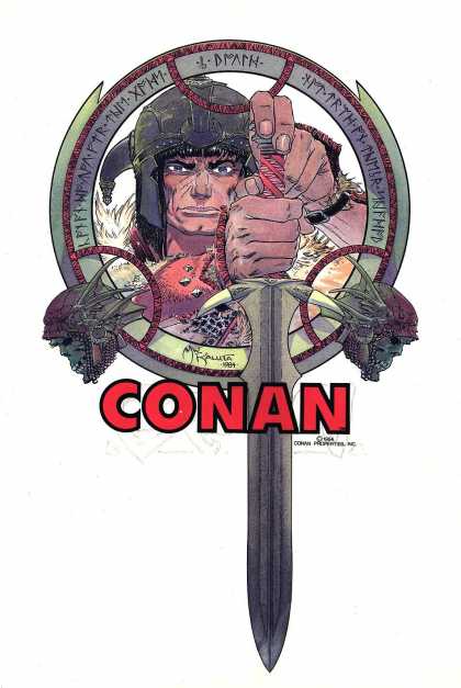 Original Cover Art - Conan Graphic Novel Cover, Large Art (1984) - Conan - Sword - Skull - Barbarians - Helmets