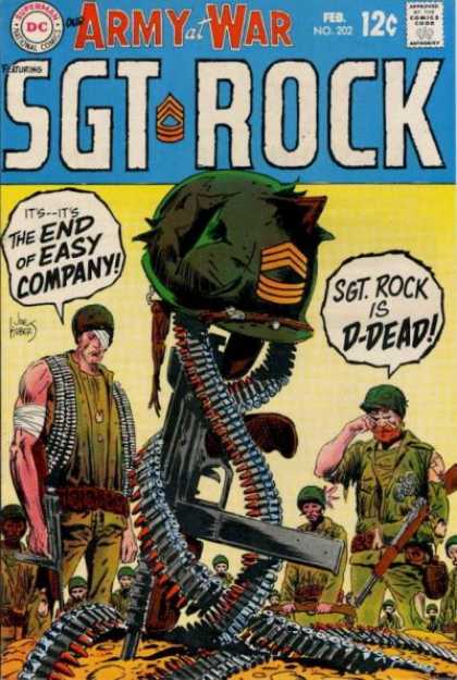 Our Army at War 202 - Sgt Rock - Helmet - Soldier - Guns - Bullets - Joe Kubert
