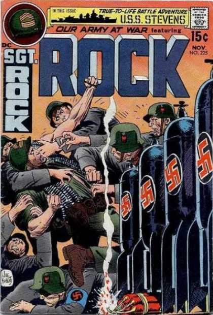Our Army at War 225 - Sgt Rock - Soldiers - Bombs - Dynamite - Fighting - Joe Kubert