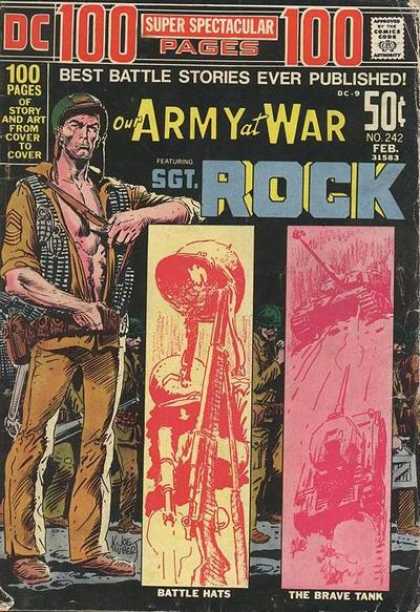 Our Army at War 242 - Army Helmet - Magazine Of Bullets - Battle Hats - The Brave Tank - Soldier - Joe Kubert