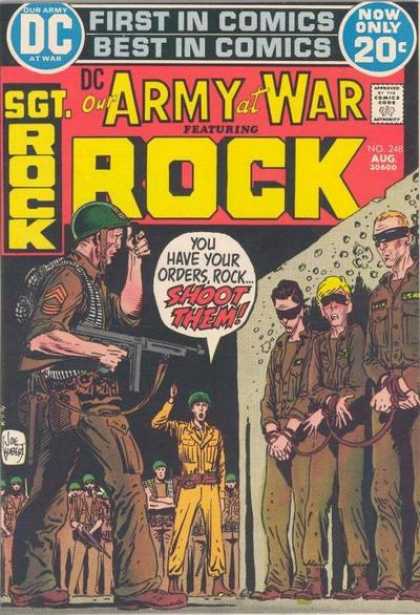 Our Army at War 248 - Army At War - Sgt Rock - Blind Folded Men - Execution - First In Comics - Joe Kubert