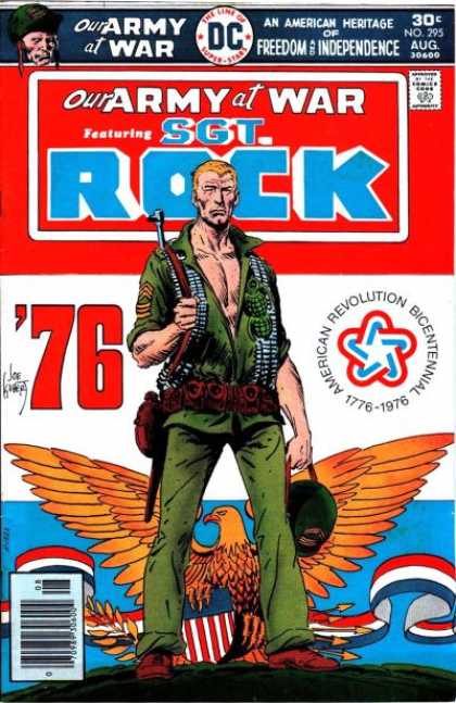 Our Army at War 295 - Sgt Rock - Green Hat - Green Suit - No 295 - American Revolution Bicentennial - Joe Kubert
