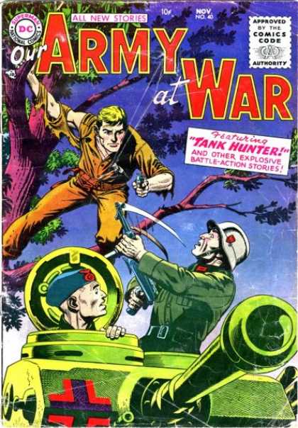 Our Army at War 40 - Tree - Comics Code Authority - Dc - Torn Shirt - Tank Hunter