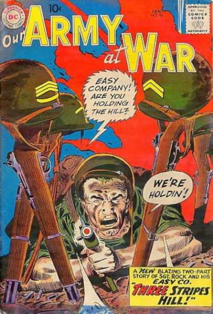 Our Army at War 90 - Easy Company - Dollar Comics - Superman - National Comics - Approved By The Comics Code Authority - Joe Kubert