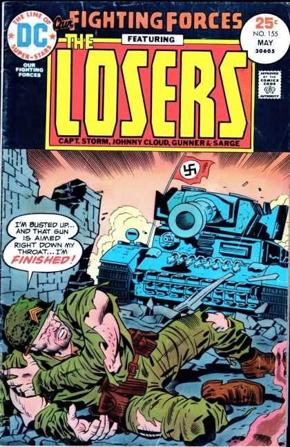 Our Fighting Forces 155 - The Losers - Destroyed Wall - Nazi Flag - Tank - Wounded Soldier - Jack Kirby