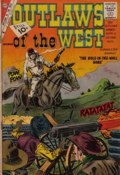 Outlaws of the West 34 - Horseback - Guns - Pastures - Mask - Orange
