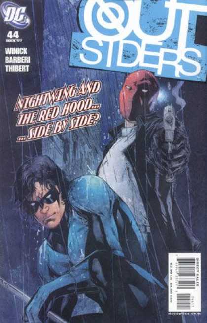 Outsiders 44 - Nightwing - Red Hood - Winick - Gun - Rain - Matthew Clark