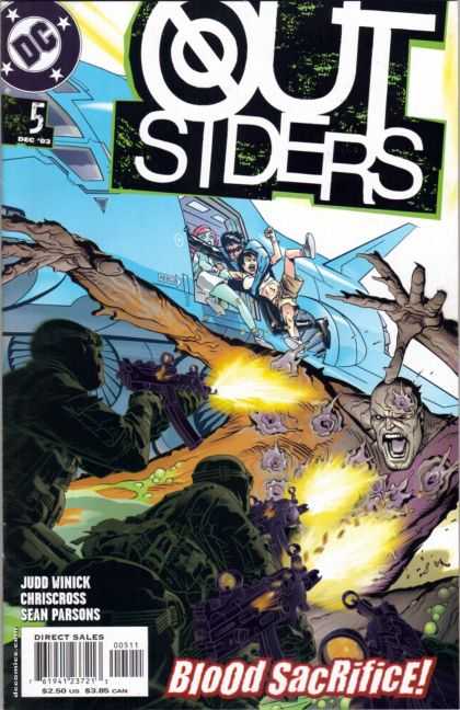 Outsiders 5 - Aeroplane - One Boy - Guns - Firing - Soldiers - Jim Aparo, Michael Golden