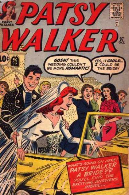 Patsy Walker 97 - Gold Car - Wedding - Bride - Groom - Church