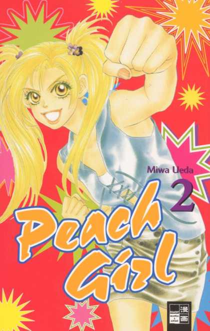 Peach Girl 1 - Blond - Colorful - Miwa Ueda 2 - Happy Girl Punches Air - Main Color Pink
