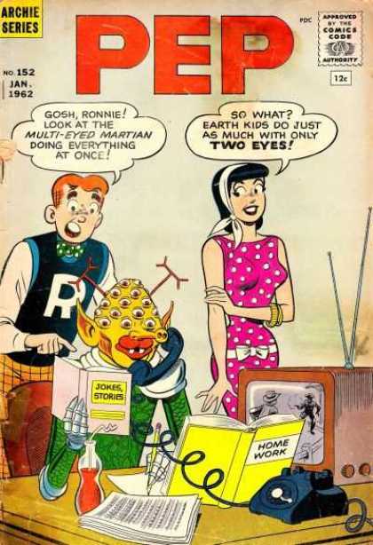 Pep Comics 152 - Eyes - Homework - Television - Polka Dot Dress - Telephone