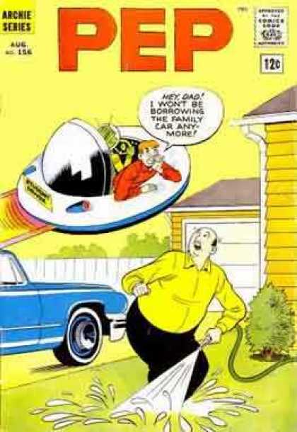 Pep Comics 156 - Ufo - Alien - Lawn - Hose - Archie