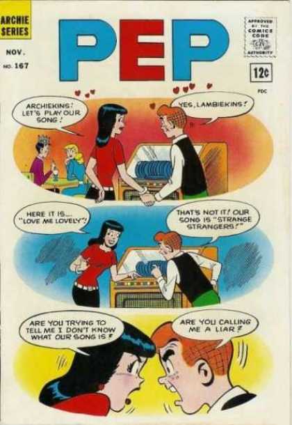 Pep Comics 167 - Archie - Veronica - Song - Jukebox - Love Me Lovely