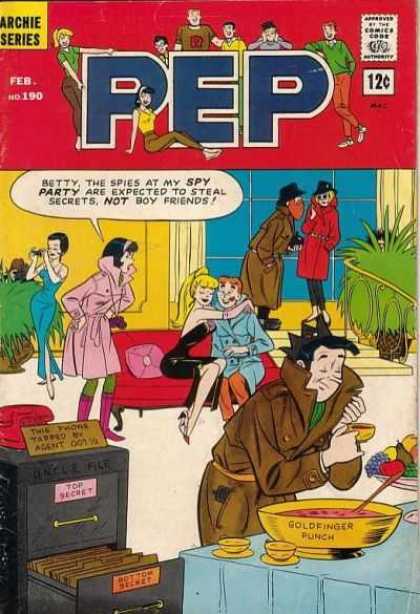 Pep Comics 190 - Filing Cabinet - Red Couch - Telephone - Punch Bowl - Fruit