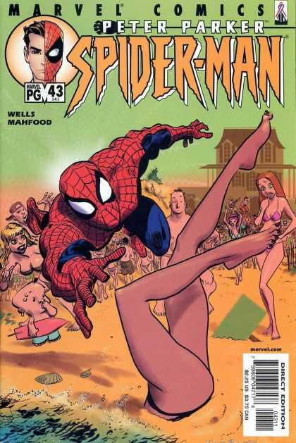 Peter Parker: Spider-Man 43 - Burried Upside Down - Kid With Surfboard - Beach Hose - Green Sunset - Beach - Kyle Baker