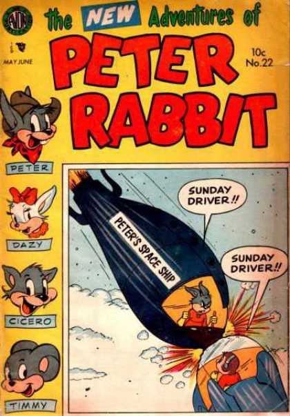 Peter Rabbit 22 - Rocket - Accident - Space Ship - Clouds - Flying