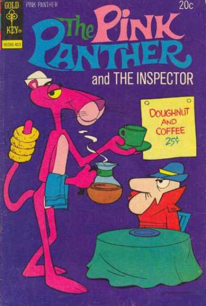 Pink Panther 18 - Inspector - Doughnut And Coffee - Cafe - Coffee Pot - Blue Towel