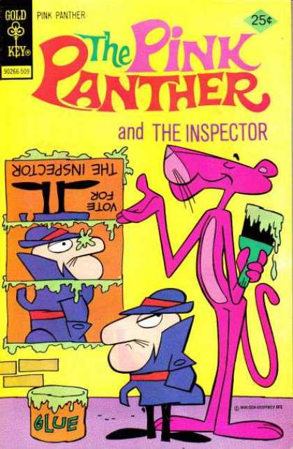 Pink Panther 28 - Pink Panther - Inspector - Vote For The Inspector - Glue - Paint Brush