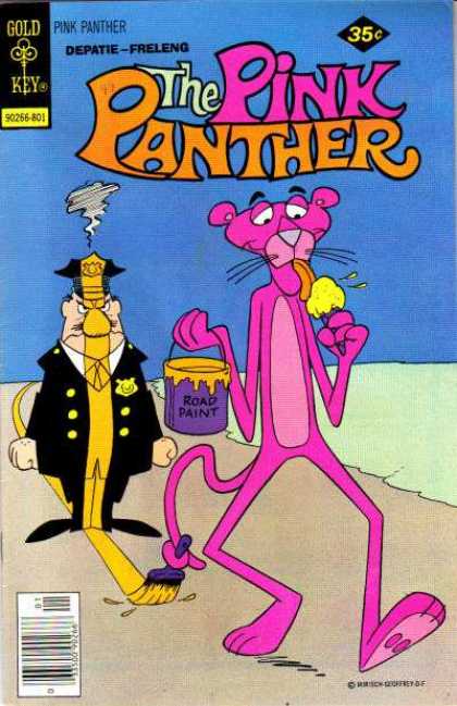 Pink Panther 49 - Pink Panther - Gold Key - Depatie - Freleng - Painting Cop With Road Lines