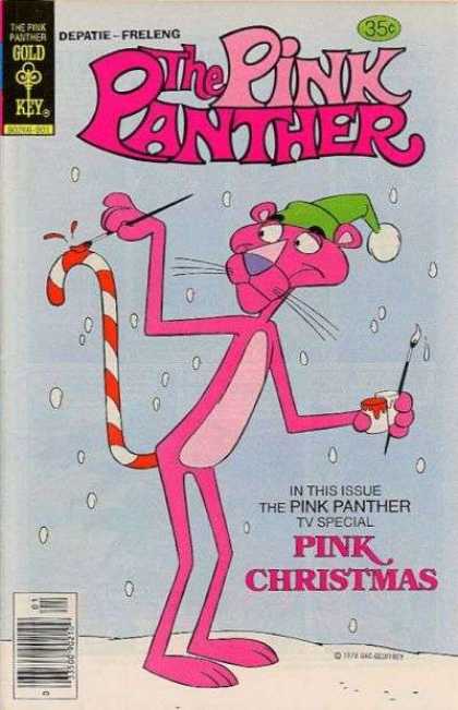 Pink Panther 60 - Gold Key - Candy Cane - Paintbrush - Snow - Winter Hat